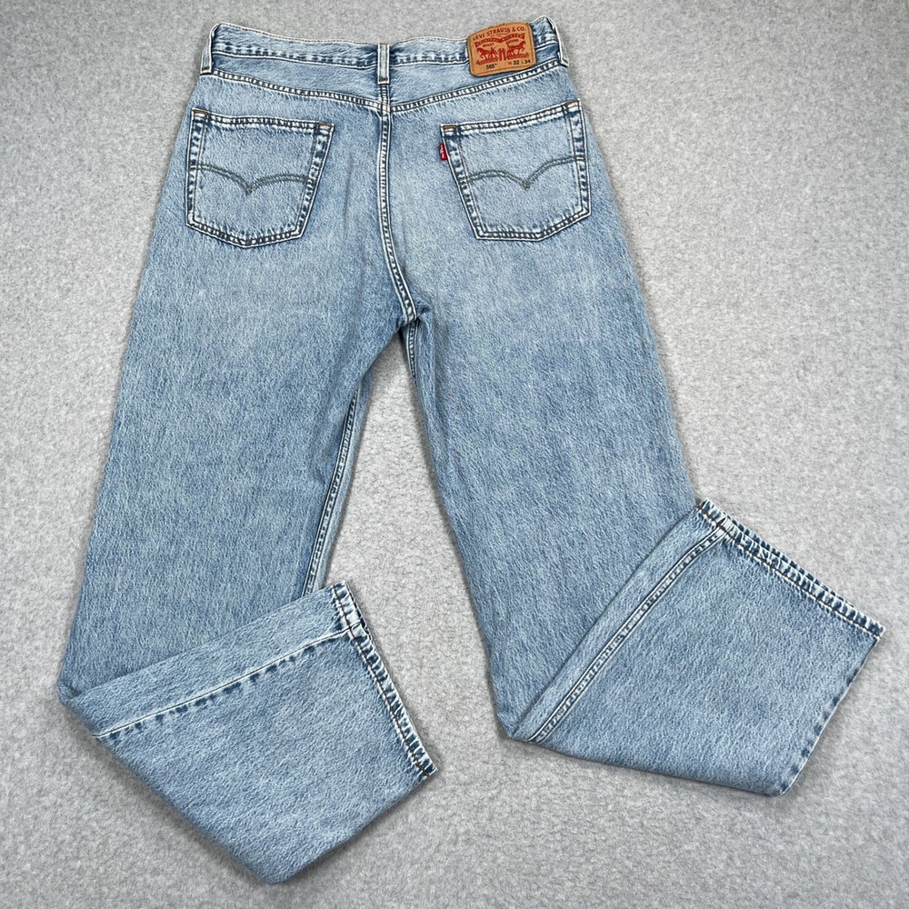 Levi's Jeans Mens 32x34 (33x32) Blue Light Wash 565 Loose Straight Leg Fit Denim - Picture 2 of 15